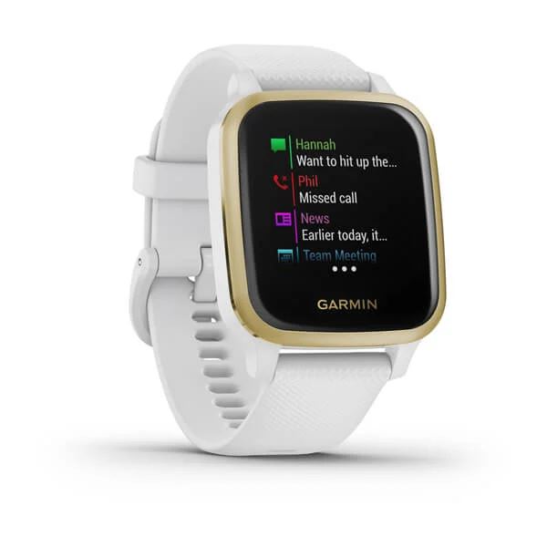 Produktbild von Garmin Venu Sq, weiß/weißgold - GPS Smartwatch mit Fitness- und Gesundheitsfunktionen