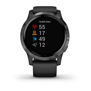 Garmin vivoactive 4, grau mit schwarzem Armband - GPS Fitness Smartwatch mit effizientem Chroma Touchdisplay