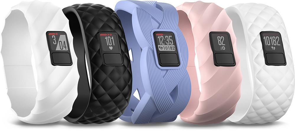 optionale Zubehörbänder in verschiedenen Farben und Designs Garmin vivofit 3 Armband Varianten