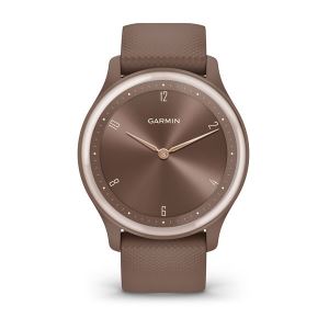 Garmin vivomove Sport, braun - Hybrid Smartwatch mit traditionellem Aussehen einer analogen Uhr und Smart Funktionen