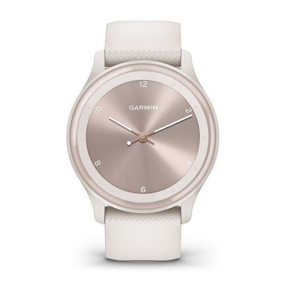 Produktbild von Garmin vivomove Sport, elfenbeinfarben - Hybrid Smartwatch mit traditionellem Aussehen einer analogen Uhr und Smart Funktionen