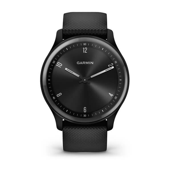 Produktbild von Garmin vivomove Sport, schwarz - Hybrid Smartwatch mit traditionellem Aussehen einer analogen Uhr und Smart Funktionen