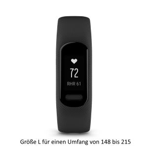 Garmin vivosmart 5, schwarz (Größe L) - Fitness Tracker mit Herzfrequenzmessung und Fitness Funktionen