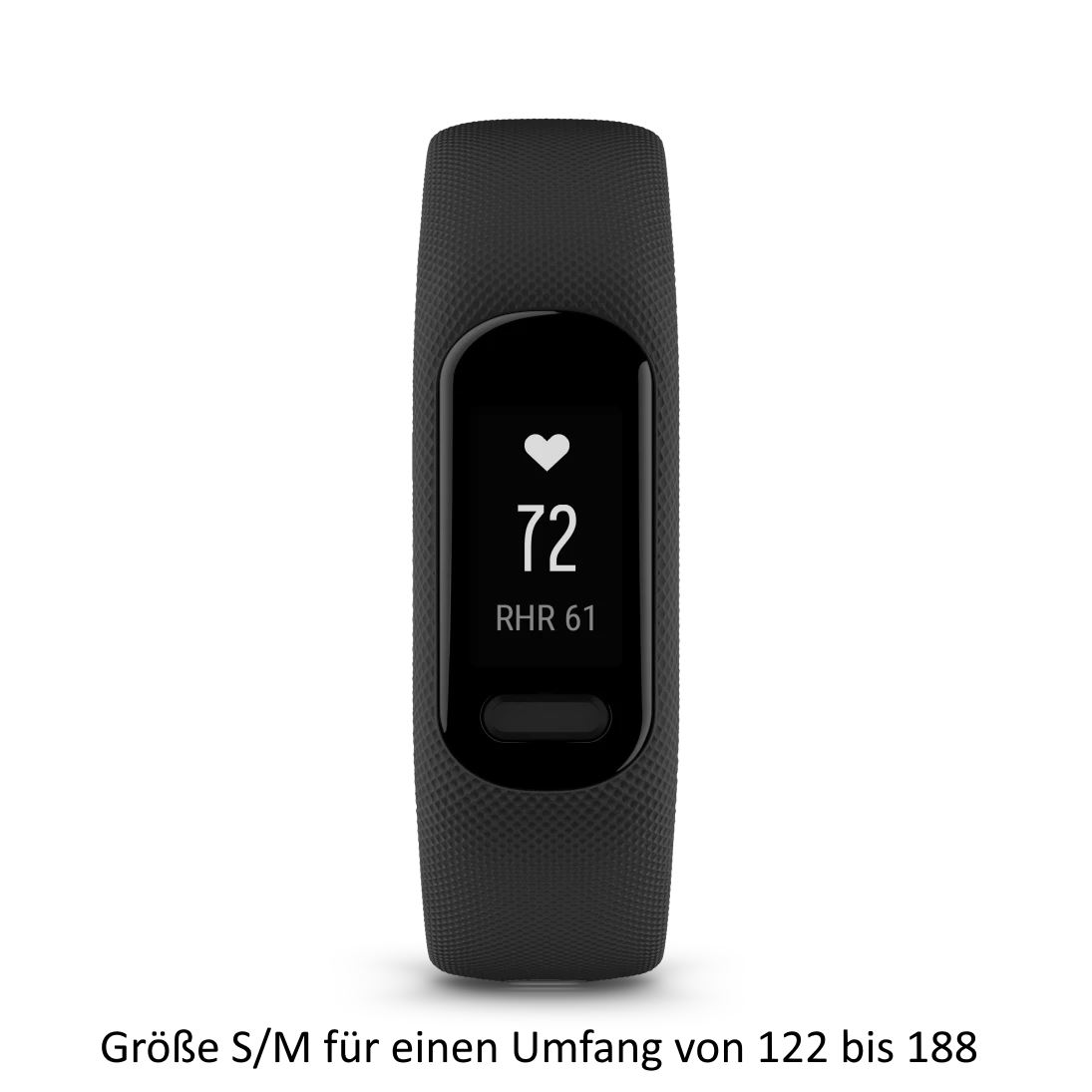 Produktbild von Garmin vivosmart 5, schwarz (Größe S/M) - Fitness Tracker mit Herzfrequenzmessung und Fitness Funktionen