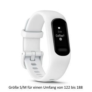 Garmin vivosmart 5, weiß (Größe S/M) - Fitness Tracker mit Herzfrequenzmessung und Fitness Funktionen