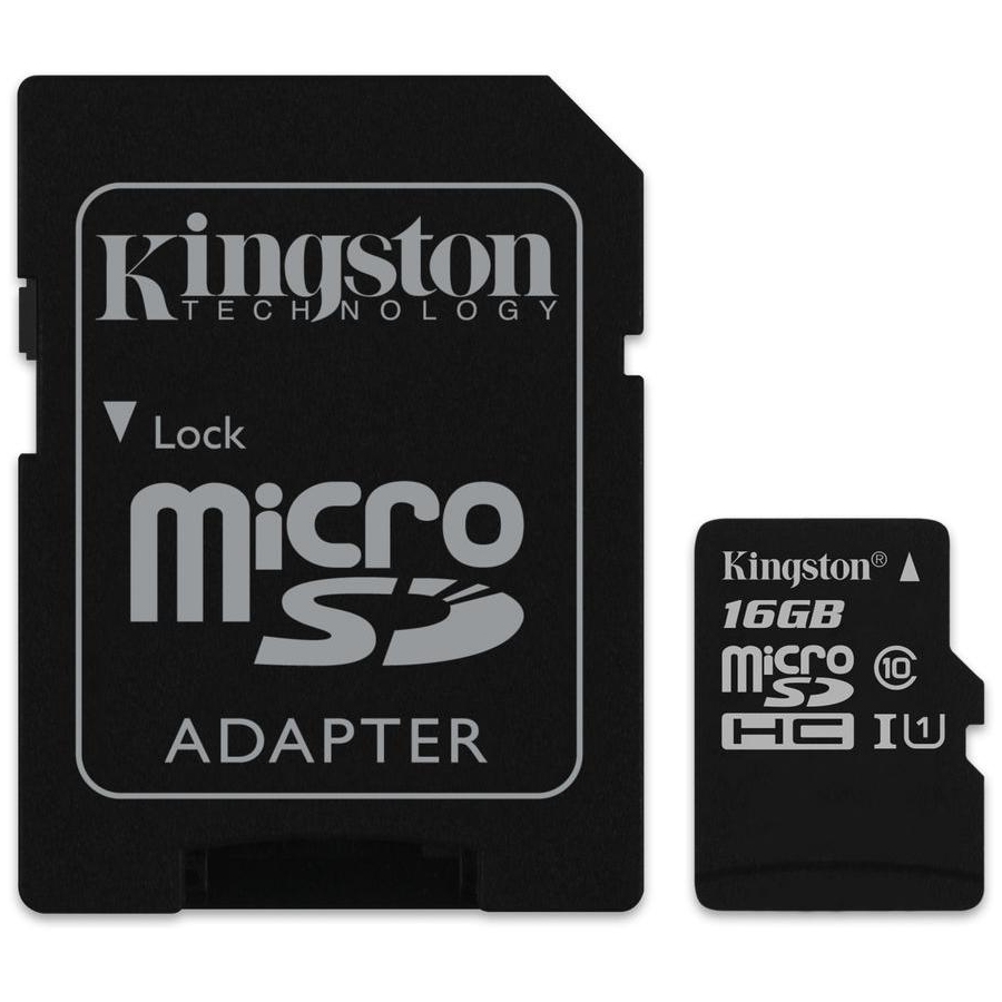 Produktbild von Kingston microSDHC Speicherkarte 16 GB (Klasse 10)