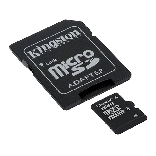 Produktbild von Kingston microSDHC Speicherkarte 16 GB (Klasse 4)