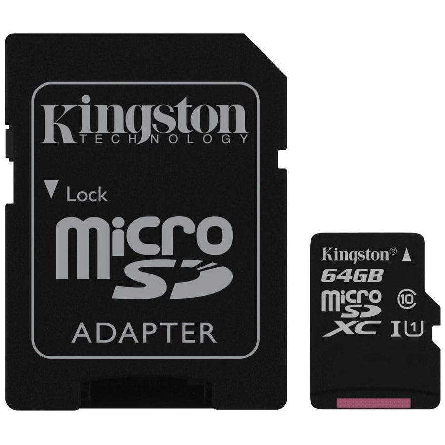 Produktbild von Kingston microSDHC Speicherkarte 64 GB (Klasse 10)