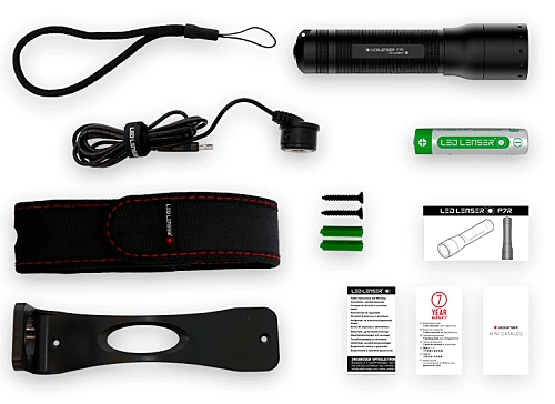 Darstellung 
des Lieferumfanges f�r die LedLenser P7R