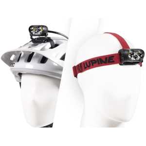 Lupine Blika All-in-One Helm- und Stirnlampe (Stirnband: rot-schwarz) mit 2400 Lumen, 3.5 Ah SmartCore Akku + Bluetooth Fernbedienung