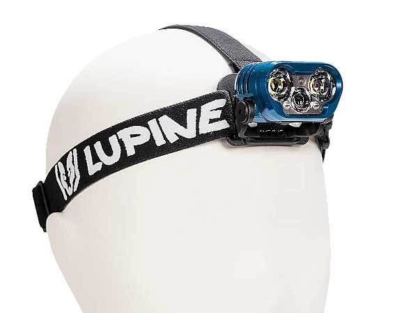 Lupine Blika, blau RX4 SC Stirnlampe (Stirnband: schwarz) mit 2400 Lumen, 3.5 Ah SmartCore Akku (FastClick) + Bluetooth Fernbedienung
