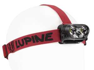 Lupine Blika X4 Stirnlampe (Stirnband: rot-schwarz) mit 2400 Lumen + 3.5 Ah HardCase Akku (FastClick)