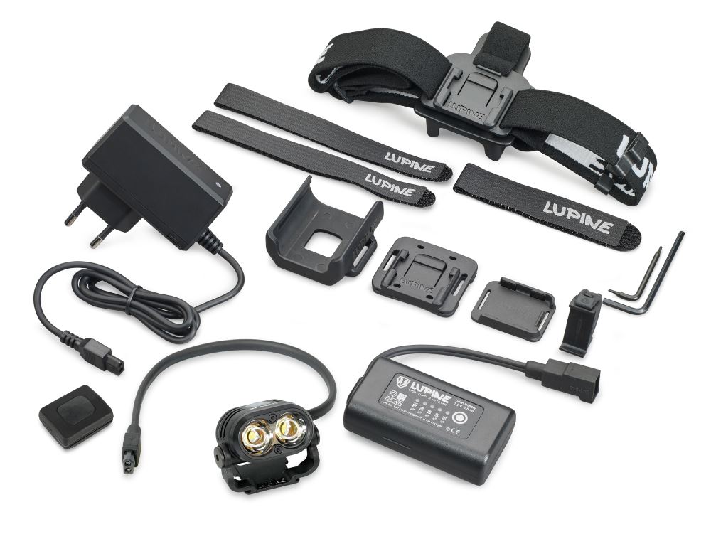 Produktbild von Lupine Piko All-in-One 2100 Lumen, schwarz, LED Stirnlampe, Helmlampe, Bluetooth Fernbedienung, 3.5 Ah SmartCore Akku