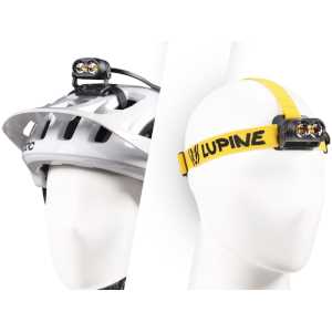 Lupine Piko All-in-One Helm- und Stirnlampe (Stirnband: gelb-schwarz) mit 2100 Lumen, 3.5 Ah SmartCore Akku + Bluetooth Fernbedienung
