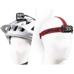Lupine Piko All-in-One Helm- und Stirnlampe (Stirnband: rot-schwarz) mit 2100 Lumen, 3.5 Ah SmartCore Akku + Bluetooth Fernbedienung