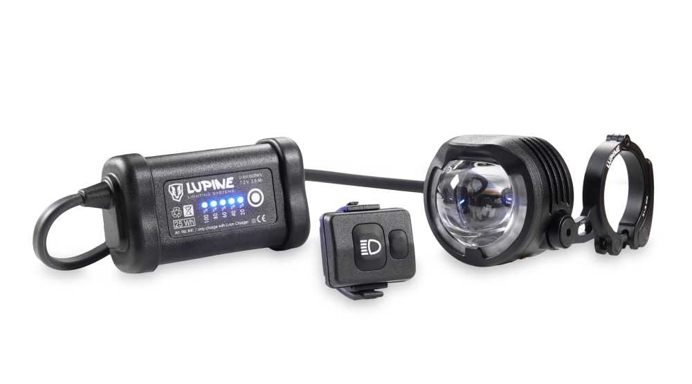 Produktbild von Lupine SL AF 4 Fahrradlampe mit 1300 Lumen Fernlicht, Lenkerhalter 35mm, 3.5Ah SmartCore Akku + Bluetooth Fernbedienung