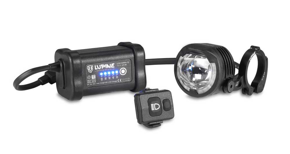 Produktbild von Lupine SL AF 7 Fahrradlampe mit 1300 Lumen Fernlicht, Lenkerhalter 35mm, 6.9Ah SmartCore Akku + Bluetooth Fernbedienung