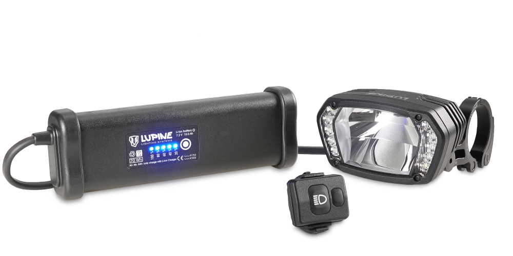 Produktbild von Lupine SL AX 10 (2023) Fahrradlampe mit 3800 Lumen Fernlicht, Lenkerhalter 31.8mm, 10Ah SmartCore Akku + Bluetooth Fernbedienung