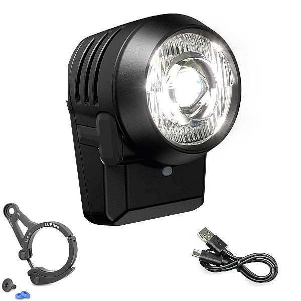 Lupine SL Mono Fahrradlampen Set - SL Mono Frontlicht (700 Lumen), 35mm Halter, USB-A Ladekabel