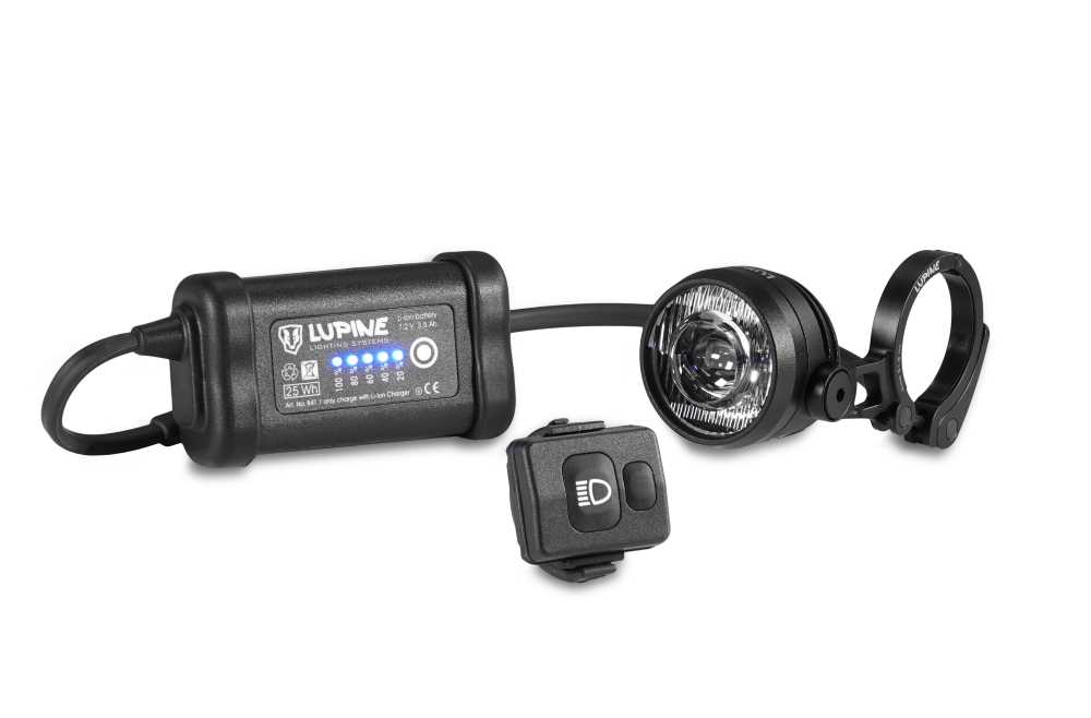 Produktbild von Lupine SL Nano AF 4 Fahrradlampe mit 1100 Lumen Fernlicht, Lenkerhalter 31.8mm, 3.5 Ah SmartCore Akku + Bluetooth Fernbedienung