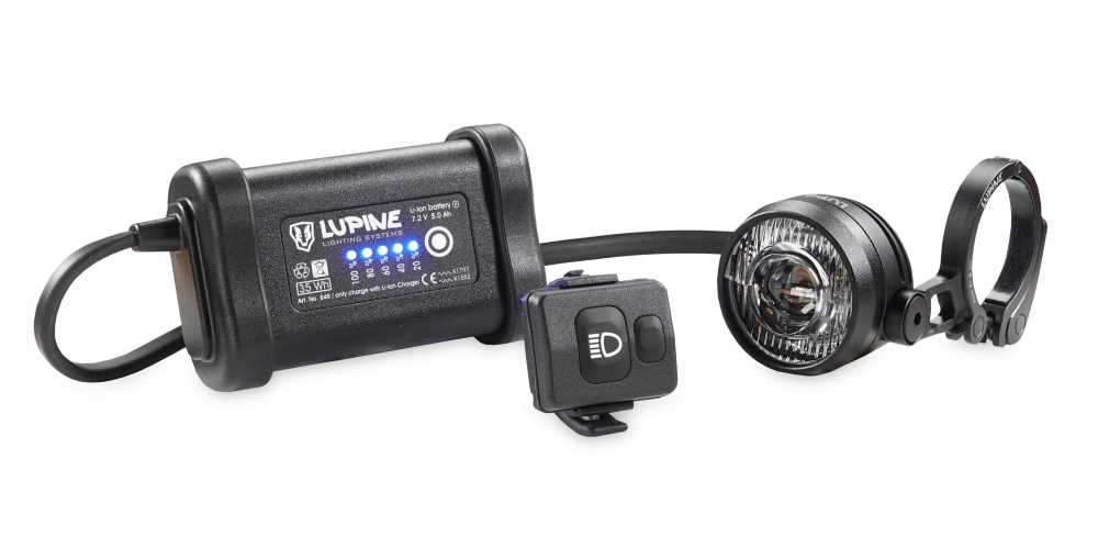Produktbild von Lupine SL Nano AF 5 Fahrradlampe mit 1100 Lumen Fernlicht, Lenkerhalter 35mm, 5.0 Ah SmartCore Akku + Bluetooth Fernbedienung
