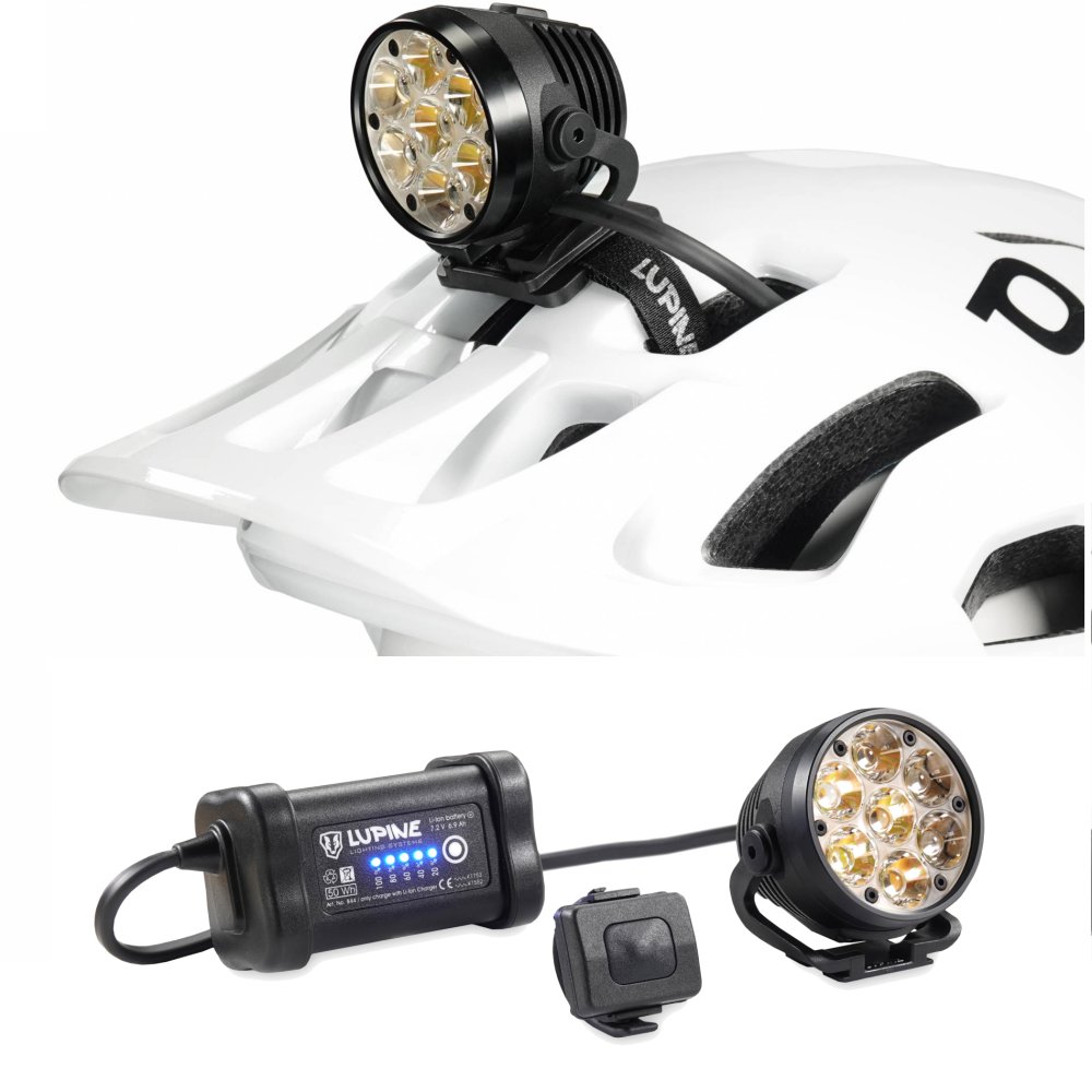Produktbild von Lupine Betty R 7 schwarz - LED Helmlampe, 5400 Lumen, Bluetooth Fernbedienung, 6.9 Ah SmartCore Akku
