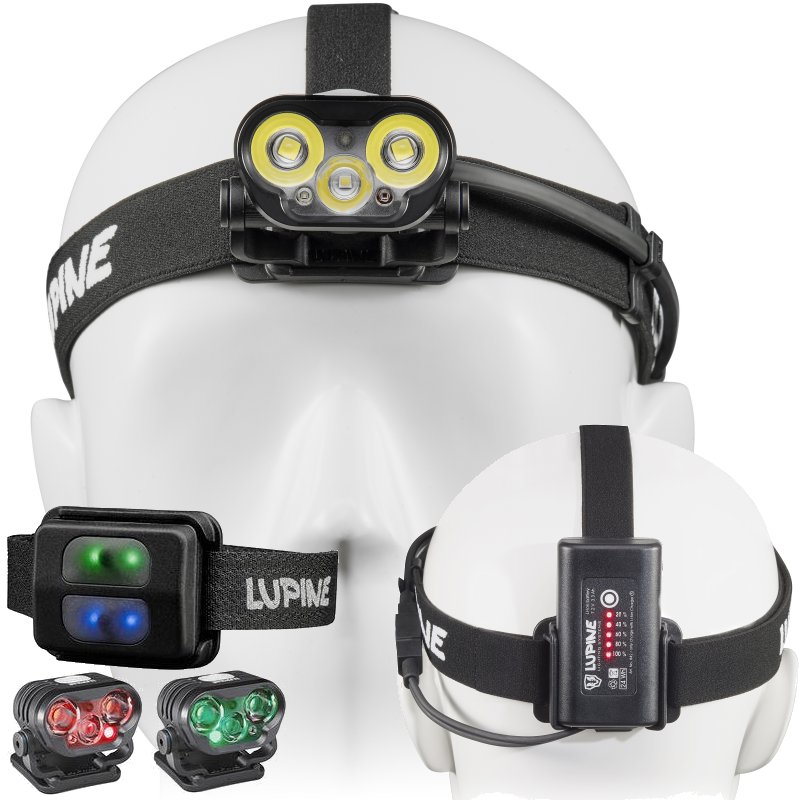 Produktbild von Lupine Blika RX 4 SC, schwarz - LED Stirnlampe, 2400 Lumen, Bluetooth Fernbedienung, Rotlicht, Grünlicht, 3.5 Ah SmartCore FastClick Akku