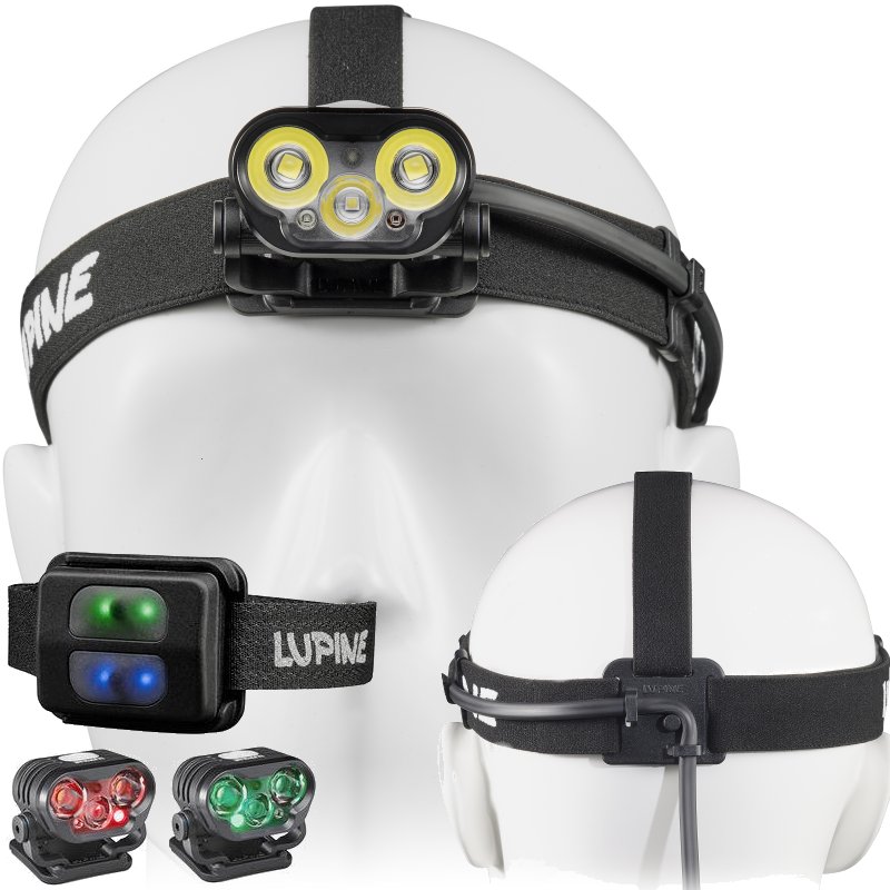 Produktbild von Lupine Blika RX 7, schwarz - LED Stirnlampe, 2400 Lumen, Bluetooth Fernbedienung, Rotlicht, Grünlicht, 6.9 Ah SmartCore Akku