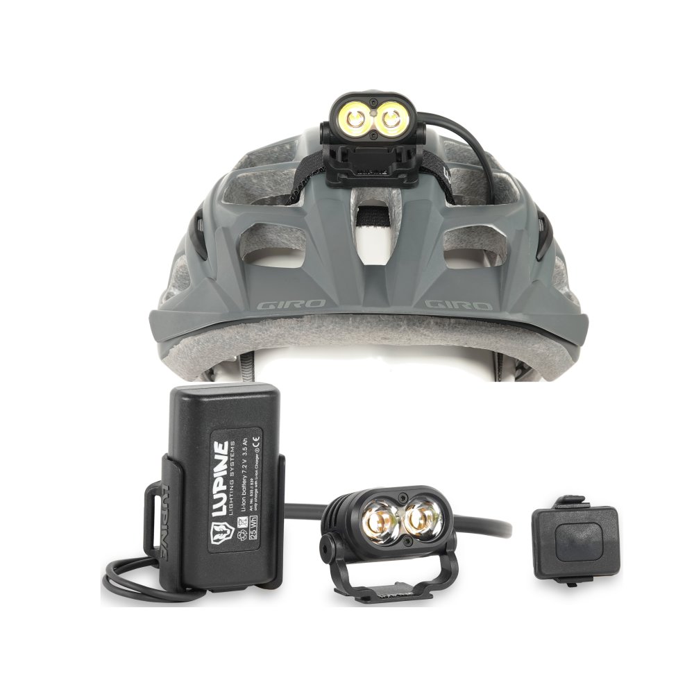 Produktbild von Lupine Piko R4 2100 Lumen, schwarz, LED Helmlampe, Bluetooth Fernbedienung, 3.5 Ah HardCase FastClick Akku