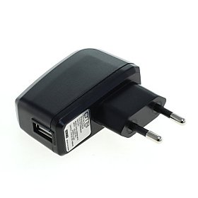 USB Lade Adapter 230V, schwarz (1000mAh)