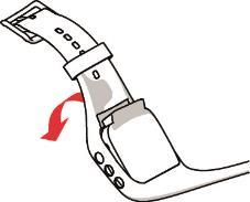 Biegen Sie das Armband von der Seite mit der Schnalle aus vom Gert weg, um es zu lsen