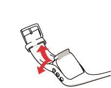 Armband über Tasten ziehen Führen das Armband über die Tasten des A300