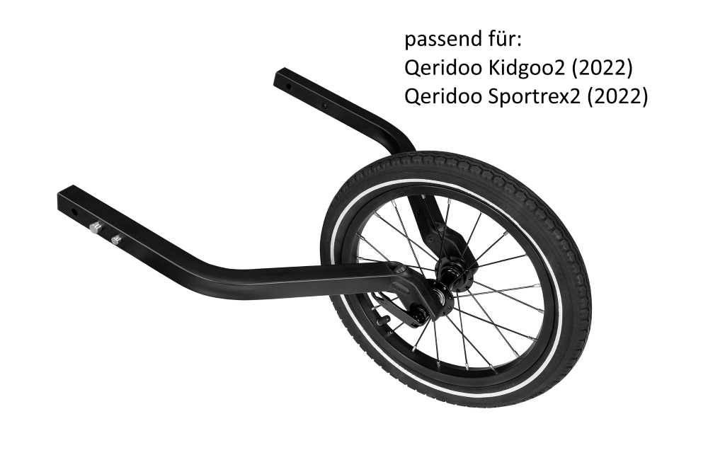 Produktbild von Qeridoo 14 Zoll Joggerrad Zweisitzer (A-JGW2-22-BK) für Qeridoo Kidgoo 2 (2020-2023), Kidgoo 2 Sport (2020-2023), Kidgoo 2 Pro (2020), QUPA 2 (2023), Sportrex 2 (2020-2023)