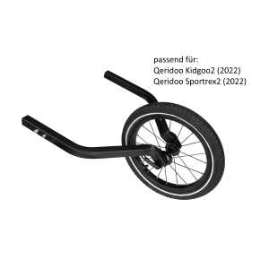 Qeridoo 14 Zoll Joggerrad Zweisitzer (A-JGW2-22-BK) für Qeridoo Kidgoo2 (2022), Sportrex2 (2022)