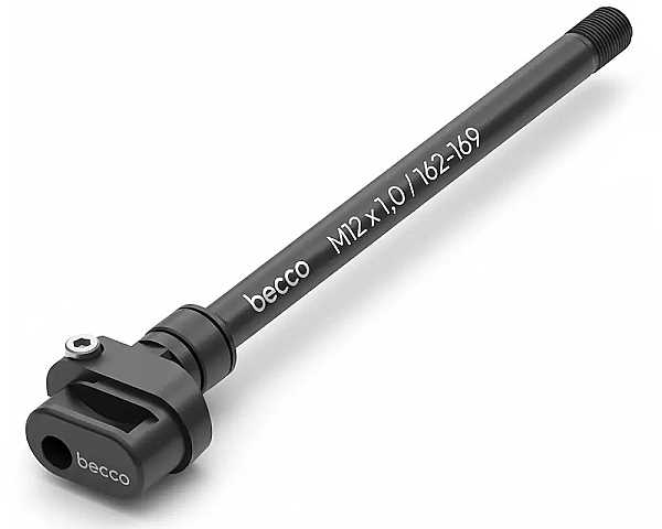 Qeridoo becco Steckachskupplung M12 x 1,0 / 162-169 (V-TA12-25-BK100-169) f�r Qeridoo Kidgoo 2 2026 (Q-KDG2-26)