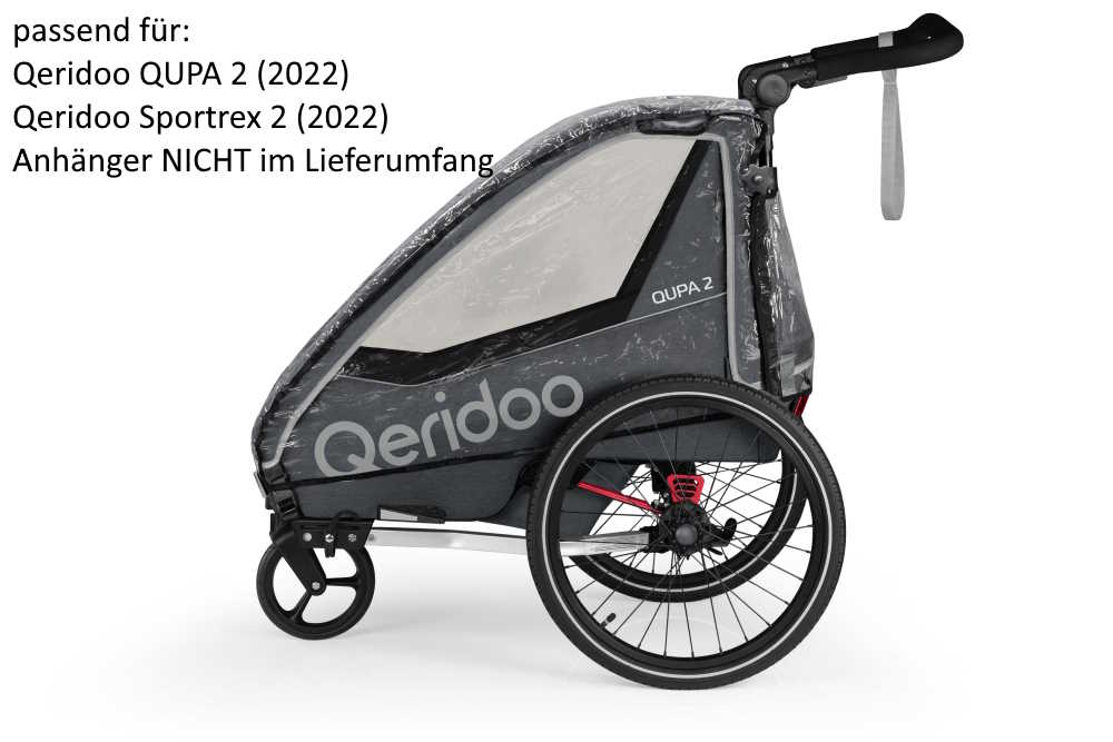 Produktbild von Qeridoo Regenverdeck (A-RC12-22-TR) für Qeridoo QUPA 2 (2020-2023), Sportrex 2 (2020-2023)