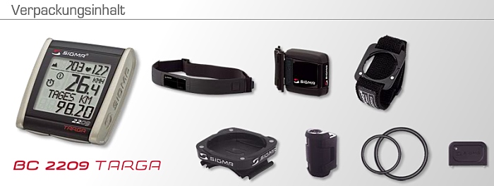 Lieferumfang Sigma BC 2209 TARGA