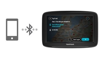 mit 
TomTom Diensten Verkehrsinformationen, Radarkamera Updates und MyDrive Inhalte ber das Smartphone bereitzustellen