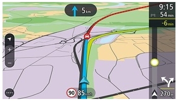 mit TomTom Traffic Routen anhand 
der Verkehrssituation planen