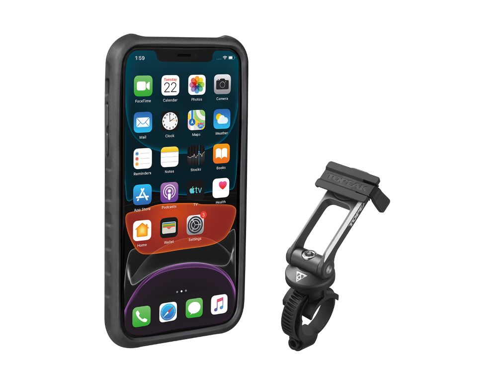 Produktbild von Topeak RideCase, schwarz (TT9862BG) mit Fahrradhalterung für Apple iPhone 11