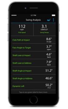 TruSwing 
Auswertung am Smartphone mit Garmin Connect Mobile