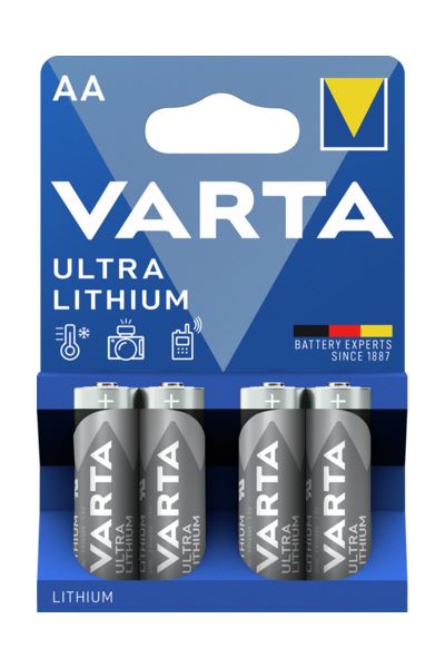 Produktbild von Varta ULTRA Lithium AA Batterie 6106, Mignon, LR14505, LR6 (4 Stück)