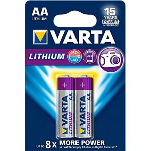 Varta ULTRA Lithium AA Batterie 6106, Mignon, LR14505, LR6 (2 Stück) für Garmin eTrex 20x
