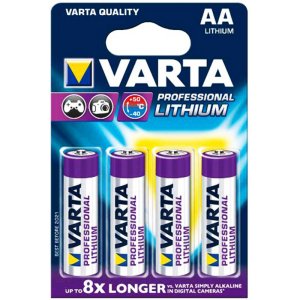 Varta ULTRA Lithium AA Batterie 6106, Mignon, LR14505, LR6 (4 Stück) für Garmin eTrex Touch 35