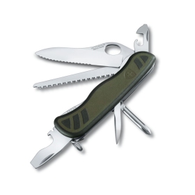 Victorinox Schweizer Soldatenmesser 08, grün-schwarz (0.8461.MWCH)  - Taschenmesser mit 10 Funktionen